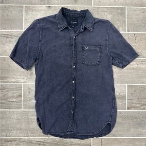 True Religion Blue Casual Button Down Shirt Relaxed Fit